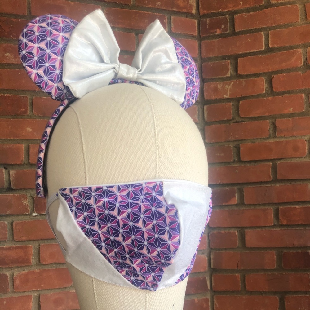 MATCHING MICKEY EAR AND MASK SET - EPCOT-INSPIRED! - Picture 2 of 5